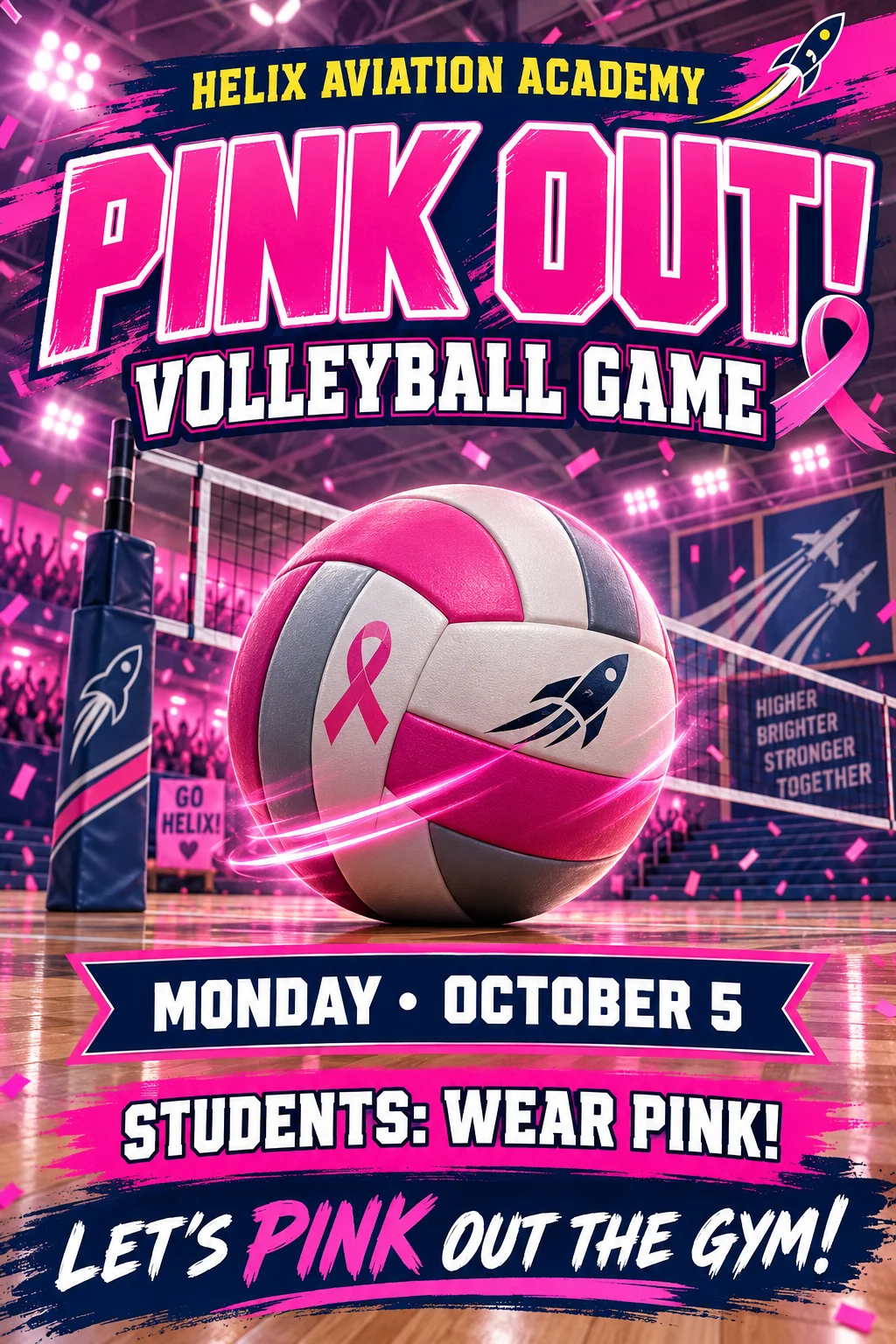 Flyer for HAA Pink Out Vollyball Game